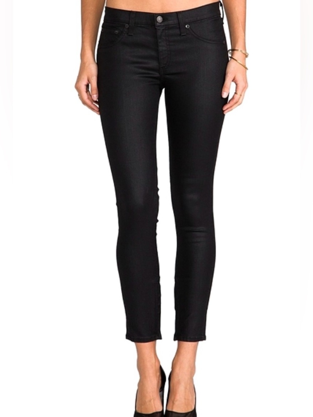 NWOT rag & bone Jean Capri COLOR- Coated Black SIZE 29